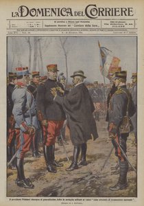 Präsident Poincare überreicht Generalissimo Joffre die Militärmedaille für Tapferkeit von Achille Beltrame