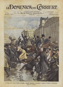 In Erwartung der liberalen Reformen in Russland, die Kosaken zerstreuen und schlagen die Freiheitskämpfer in St. Petersburg