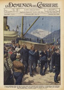 An einem sonnigen Morgen, der grobe Sarg mit den glorreichen Überresten von Andree und Strindberg