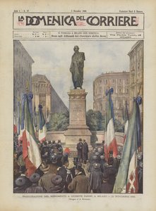 Einweihung des Denkmals für Giuseppe Parini in Mailand, 26. November 1899 von Achille Beltrame