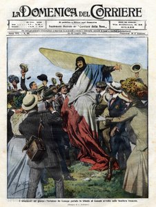 Jacques de Lesseps (1883-1927) bei seiner Ankunft in Kanada 1910. Illustration von Achille Beltrame für die „Domenica del Corriere“ vom 24. Juli von Achille Beltrame