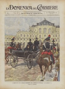 Die Ankunft von Königin Margherita im Schloss von Stupinigi am 25. Juni von Achille Beltrame