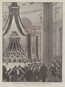 Die Ermordung von König Umberto, im Pantheon während der Trauerfeier von Achille Beltrame