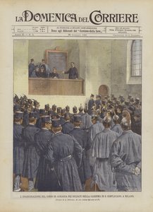 Eröffnung des Agrarkurses für Soldaten in der Kaserne von S. Simpliciano, Mailand von Achille Beltrame