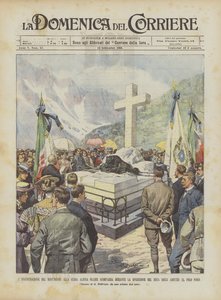 Die Einweihung des Denkmals für den Bergführer Ollier, der während der Expedition des Herzogs ? verschwand