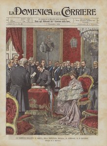 Die Zeremonie der Geburt der Prinzessin Mafalda im Quirinal am 23. November