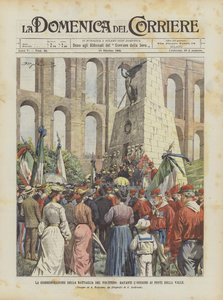 Die Gedenkfeier der Schlacht von Volturno, vor dem Ossarium an den Ponti della Valle von Achille Beltrame