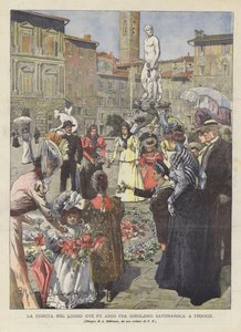 Die Blüte An Der Stelle, Wo Fra Girolamo Savonarola In Florenz Verbrannt Wurde von Achille Beltrame
