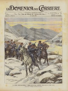 Der Russisch-Japanische Krieg, die ersten Zusammenstöße zwischen Vorposten am Fluss Ya-Lu