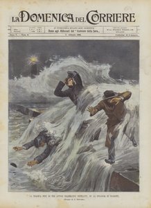 Das tragische Ende von drei abgelenkten Schauspielern am Strand von Biarritz von Achille Beltrame