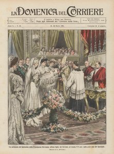 Die Taufzeremonie der Prinzessin Giovanna, der jüngsten Tochter der Herrscher, am 11. von Achille Beltrame