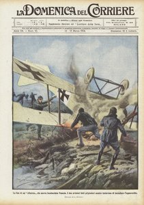 Das Ende eines Albatros, der Venedig bombardiert hatte von Achille Beltrame