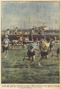 Das Gazellenrennen auf der Rennbahn von S. Siro in Mailand von Achille Beltrame