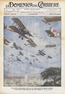 Die große Luftfahrtveranstaltung zur Feier des Marsches auf Rom, zweihundertsiebzig von Achille Beltrame