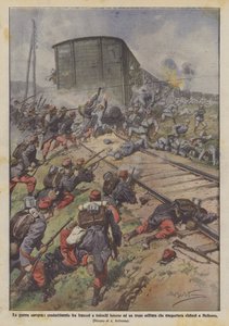 Der europäische Krieg, Kampf zwischen Franzosen und Deutschen um einen Militärzug