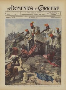 Die größte Schlacht in Tripolitanien am 20. September in Zanzur, um eine Kanone von Achille Beltrame