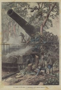 Die Antwort auf die deutsche 420, die riesige neue französische Kanone von 400 von Achille Beltrame