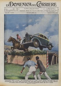 Das Auto gegen das Pferd