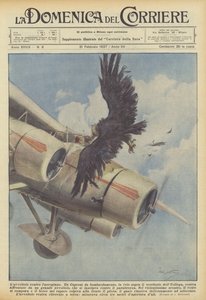 Der Geier gegen das Flugzeug von Achille Beltrame