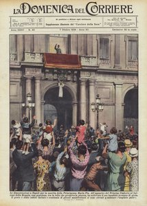 Die Demonstrationen in Neapel zur Geburt der Prinzessin Maria Pia von Achille Beltrame