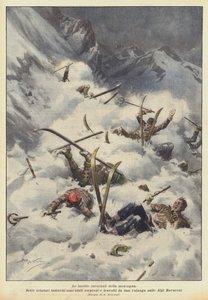 Die winterlichen Gefahren des Berges von Achille Beltrame