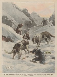 Die Opfer der Wissenschaft, der Direktor des Observatoriums am San Gottardo erfroren