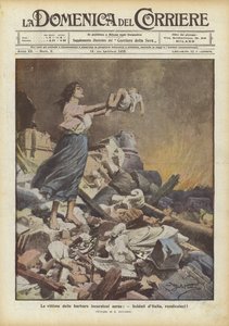 Die Opfer der barbarischen Luftangriffe, Soldaten Italiens, rächt uns! von Achille Beltrame