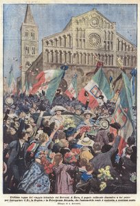 Die letzte Etappe der triumphalen Reise der Souveräne von Achille Beltrame