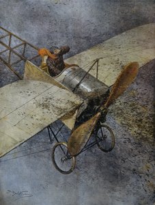 Mauvaises Flugzeugabsturz nach dem Aufprall auf Heuschreckenschwärme, nahe Madrid, Spanien, Illustration von Achille Beltrame aus La Domenica del Corriere, 3. Juni von Achille Beltrame