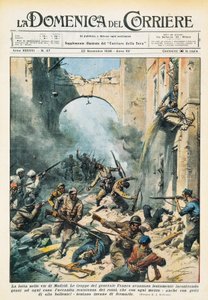 Nahkampf in den Straßen von Madrid während des Spanischen Bürgerkriegs, aus La Domenica del Corriere, 22. November