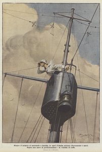Während Sich Der Feind Versteckt Oder Hinterhältig Ist, Durchqueren Die Italienischen Schiffe Frei Die Meere von Achille Beltrame