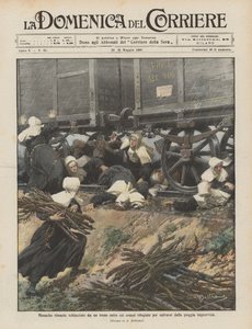 Nonnen von einem Zug überfahren, unter den sie sich vor einem plötzlichen Regen geflüchtet hatten von Achille Beltrame
