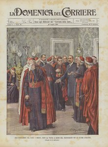 Im Vorzimmer des Papstes, die Ärzte zerstören nach der Untersuchung von Leo XIII. die letzten Hoffnungen von Achille Beltrame