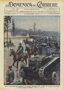 Anlässlich des Geburtstags von Viktor Emanuel III. hat der Duce die Streitkräfte von Rom inspiziert
