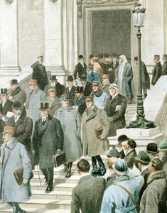 Friedenskonferenzdelegierte verlassen Quai D