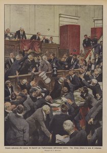Unwürdige Szenen im Abgeordnetenhaus wegen der Obstruktion der extremen Linken von Achille Beltrame