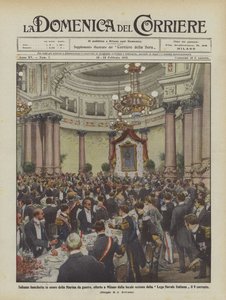 Feierliches Bankett zu Ehren der Kriegsmarine, angeboten in Mailand von der örtlichen Sektion von Achille Beltrame