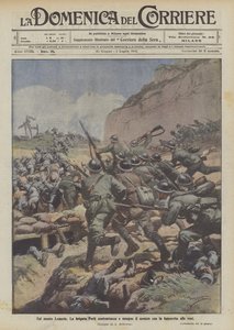Auf dem Monte Lemerle, die Brigade Forli greift an und verfolgt den Feind mit dem Bajonett im Rücken von Achille Beltrame