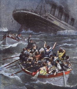 Schreckliches Schiffsunglück, der größte Ozeandampfer Titanic sinkt mit 1600 Menschen