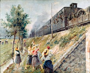 Der Durchgang des italienischen Militärzugs von Achille Beltrame
