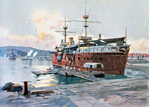 Das alte Schiff Castelfidardo in La Spezia