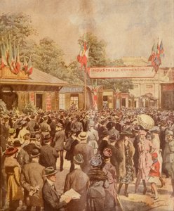 Handelsmesse in Mailand, Illustration von Achille Beltrame von Achille Beltrame