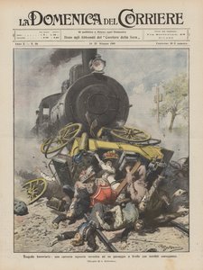 Eisenbahntragödien, eine herrschaftliche Kutsche wird an einem Bahnübergang erfasst mit schrecklichen Folgen