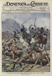 Türkische Infanterie wird in den Schützengräben von einer Kompanie Kosaken angegriffen von Achille Beltrame