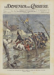 Ein Vorfall bei den Überschwemmungen im Veneto nach dem Bruch des Piave-Flusses in San Dona