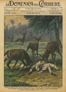Ein einheimischer Polizist im Hirschgehege des Zoologischen Gartens von Achille Beltrame