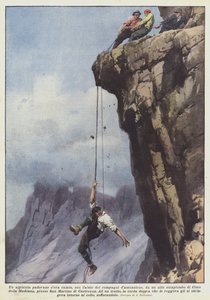 Ein Bergsteiger aus Padua wurde mit Hilfe seiner Begleiter von einem hohen Abgrund abgeseilt?
