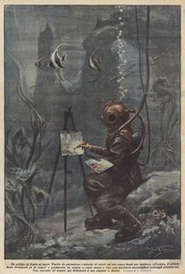 Ein Künstler auf dem Meeresgrund von Achille Beltrame