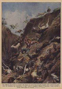 Ein Erdrutsch nach Regenfällen öffnete einen tiefen Abgrund unter den Füßen? von Achille Beltrame