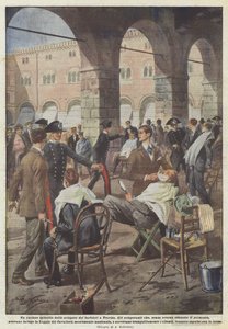 Eine kuriose Episode des Friseurstreiks in Treviso von Achille Beltrame